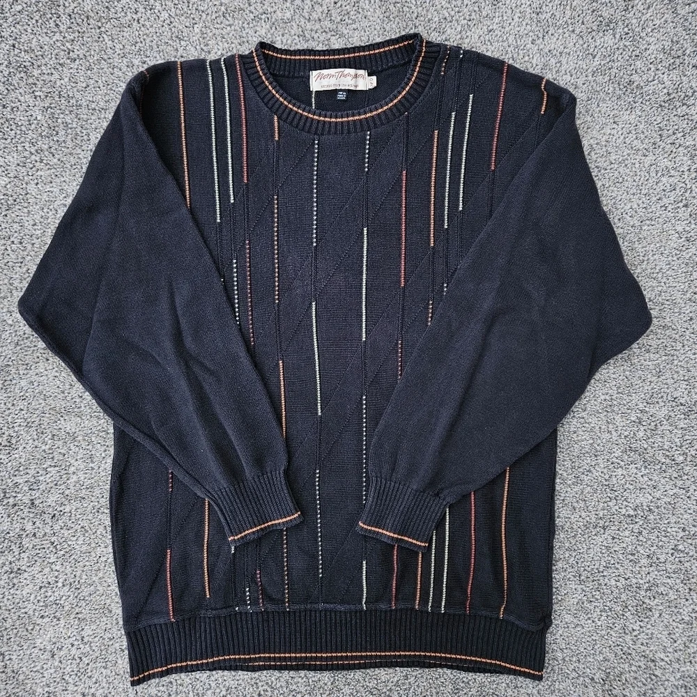 Vintage 90s Norm Thompson 3D Tundra Oversized Grandpa Sweater Coogi Style Medium